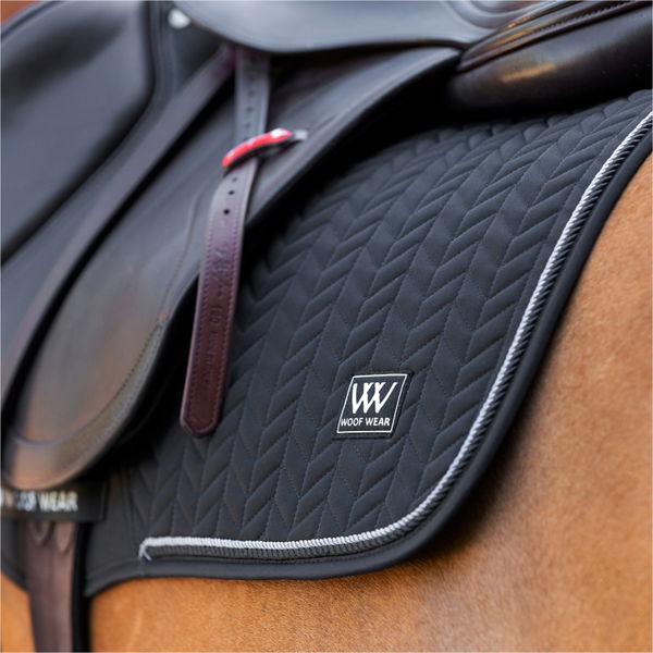 2026 Woof Wear Fischgrät Close Contact Saddle Pad WS0044 - BKBK - Black